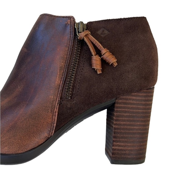 EUC Sperry Top-Sider Leather Heeled Ankle Boots Size 7.5 - Picture 3 of 8